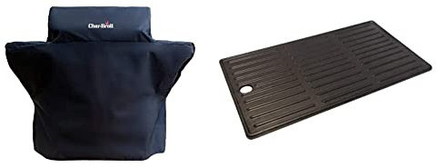 Char-Broil 140004 - Premium Wetterschutzhaube für 3-Brenner-Grills & 140 008 - Grillplatte für 2 und 3 Brenner-Grills.