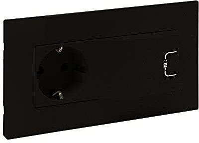 Prise Schuko 2P+T avec chargeur USB type ALegrand 864523serie Niloe Step Noir mat