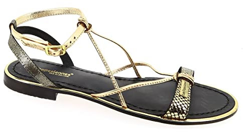 Les Tropeziennes par M. B Sandales et Nu Pieds HIRONBLA, Or, 38 EU, (42003-NOIR/OR)