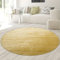 Teppich-Traum runder Wohnzimmerteppich | Diele & Flur | weicher Flor waschbar | in Gold, 200 cm rund