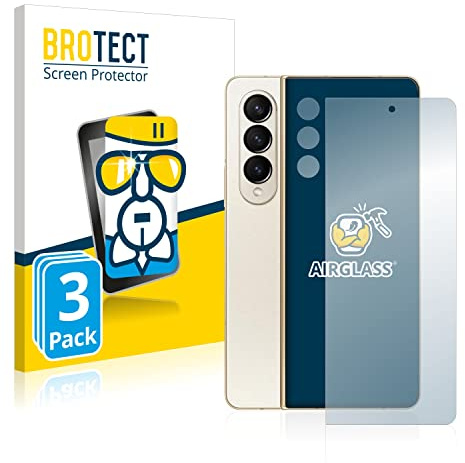 BROTECT Schutzglas für Samsung Galaxy Z Fold 4 | (Display+Kamera) 3 Stück Transparenter Displayschutz Made in Germany Schutzfolie Panzer Folie Glas 9H Einfache Montage Clear