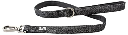 duvoplus, Leine aus Nylon, reflektierend, Produktreihe City NY, Größe S-M 120 cm/15 mm, Schwarz, für aktive Hunde, einfache Handhabung, ideal für eine städtische Erkundung während des Tages und am
