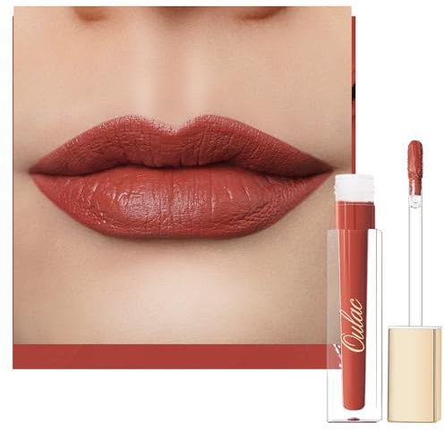 Oulac Flüssiger Matt Lippenstift, Orange Bernstein Lippenstifte, Langanhaltend mit Kussechter, Intensiver Farbabgabe, präzisem Applikator, Mattem Finish, Vegan Clean Beauty 4,5 ml (M17)