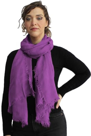 creazioni unique Sciarpa Donna in Fibra di Bamboo Primavera Estate MADE IN ITALY - Foulard Sciarpa Donna Leggera e Traspirante (Lilla Scuro)