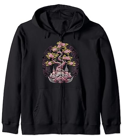 Orchidee Blume Bonsai Japanische Baumpflanzen Gartenarbeit Kapuzenjacke
