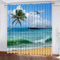 GIOVIA 3D Palme Vorhänge Abdunkelnde mit ösen 2 Stücks Gardinen Blickdicht Verdunkelungs Tropischer Strand Kälteschutz Scheibengardinen für Junge Mädchen Schlafzimmer B 234 X H 183 cm
