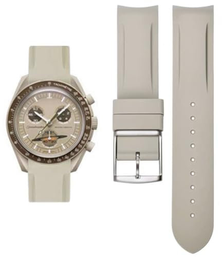AIYIRUO Uhrenarmbänder für Omega x Swatch Armband MoonSwatch/Rolex Watch/Uhr,20mm Gummi Omega X Swatch Moonswatch Speedmaster Ersatzband, Gebogenes Moonswatch Swatch Armband für Männer und