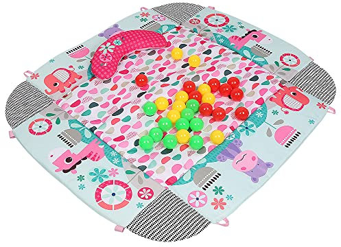 4-in-1 Baby Spieldecke Laufstall, Spielbogen, Bällebad Spielmatte mit Spielbogen Abnehmbarem,Neugeborene zur Entwicklung von Motorik und Kognition, Bällen