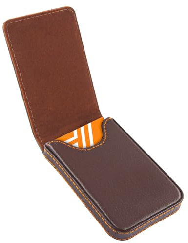 BcxPeef Custodia per biglietti da visita, custodia in pelle PU di alta qualità, porta carte di credito, per uomini e donne, B - Caffè, classico