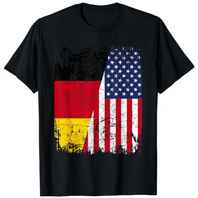 AMERIKA DEUTSCHLAND USA US Flagge | Damen Herren Kinder USA T-Shirt