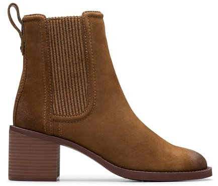 Clarks Top Chamberly, Stivali Chelsea Donna, Pelle Scamosciata Noce, 40 EU