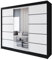 Easy4You R6 250 cm Schwarz/Weiß Schiebetüren Kleiderschrank 250x215x58 cm mit Spiegel - Schlafzimmermöbel, Aufbewahrung - Mehrzweckschrank