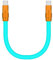 chubbycable Color Block Chubby Power Bank Friendly Cable Short USB C Cable Ultra-Thick Silicone Fast Charging Cord for Phone Computer Tablet, Light Blue+Light Orange, Type-C to Type-C, 1.64FT