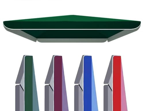 ZYXQQJ Rectangular Toldo De Parasol De Recambio 2x2m 2.2x2.8m 2.5x2.5m Tela Cuadrada para Sombrilla De Playa Patio Jardín, Fácil Instalación(Color:Green,Size:300x300cm/10x10ft)