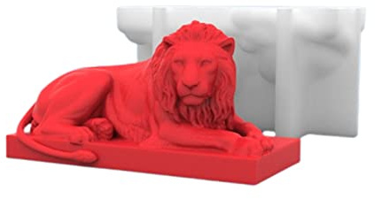 Silikonform mit 3D-Löwen-Statue, Kuchenform, Schokoladenform, handgefertigt, Seife, Harz, Epoxidharz, Gießform