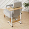 JUNHAO-SHOP Laptop Table on Wheels, 60 x 40 cm Height Adjustable Side Table, Movable Computer Desk for Sofa or Bed, Maple Color