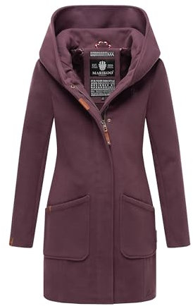 MARIKOO Damen Mantel Trenchcoat Wintermantel Übergangs Jacke Parka Lang B819 [B819-Maik-Dusty-Plum-Gr.5XL]