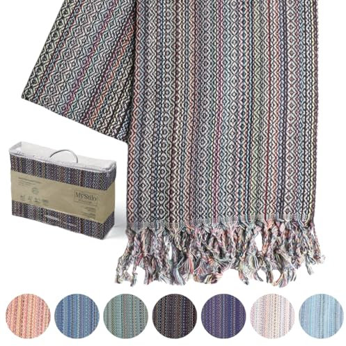 MyStilo Hamamtuch aus 100% türkische Baumwolle – nachhaltig und natürlich – Saunatuch, Strandtuch, Duschtuch, Badetuch, Yogatuch – 100x180cm Mix Serie (schwarz Mix)
