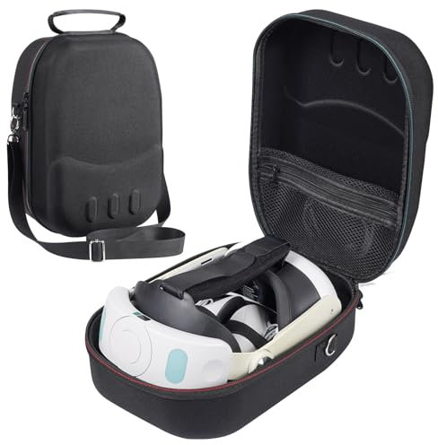 ANMIEL Hard Carrying Case for Oculus/Meta Quest 3 Fits Official VR Headset with Elite Strap & Quest 3 VR Accessories, Waterproof & Fuzz-Free, Travel and Home Storage -Black