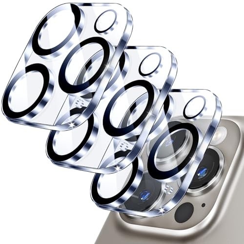 Diruite 3-Stück Kameraschutz für iPhone 16 Pro/16 Pro Max Camera Protector,HD Anti-Kratzer Gehärtetes Glas Kamera Linse Schutzfolie,Transparent