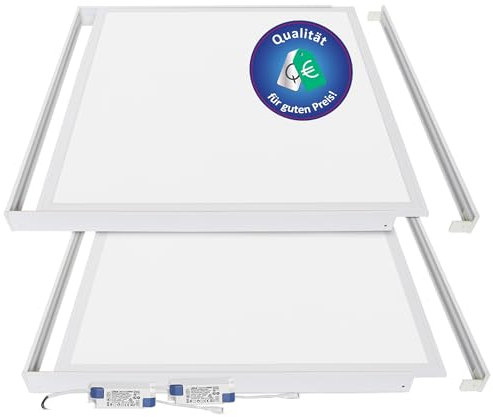 LED Deckenleuchte 62x62-2er Pack 4000K 4000lm LED Panel Aufbau Mit Rahmen Deckenlampe Deckenbeleuchtung (Neutralweiß mit Aufbaurahmen)