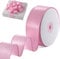 FAKILO Geschenkband Satinband mit Draht 38 mm x 18 m Schleifenband Rosa Drahtband dient als Geschenkband, Christbaumband, Schmuckband für Kränze, Bastelband und Hochzeitsband