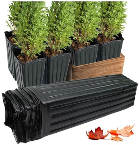 Großer Kunststoff-Baumtopf mit Drainagelöchern für den Innen- und Außenbereich, 100 Stück (9 x 28 x 6,5 cm)