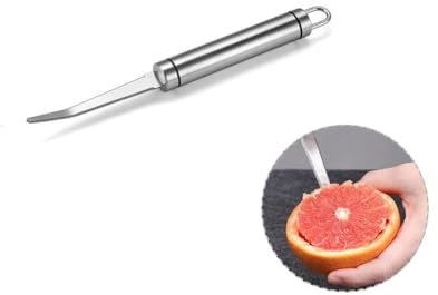 Grapefruitmesser, Edelstahl, Grapefruitmesser, Wellenschliff, dicker Griff, Küchenwerkzeug mit Antihaftbeschichtung für Kiwi, Mango, Dessert, Apfel, Zitrusfrüchte, 2 Stück