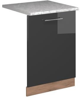 Vicco Geschirrspülblende Fame-Line, Anthrazit Hochglanz, 60 cm, AP Marmor