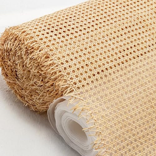 HWanQiu Rollo de Ratán Natural para Muebles de Jardín, 40cm de Ancho Correas de Caña Rollo de Tela Malla Ratán, Rollo de Mimbre de Ratán Natural Tejido de Caña para Silla Gabinete Bricolaje(50x100cm)