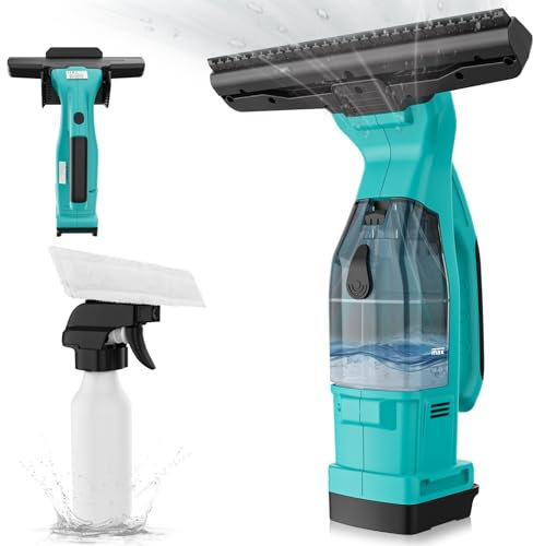 Cordless Window Vacuum Compatible For Makita 18V, Window Cleaner With Detachable Water Tank, Spray Bottle Without Stripes, Clean Smooth Surface Windows, Mirrors, Showers (No Battery)