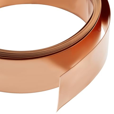 BENECREAT 9.84 Feet(3m) 32Gauge/0.2mm Flat Pure Copper Wire, 18mm Wide Flat Bezel Wire Tarnish Resistant Jewelry Wire for DIY Jewelry Craft Making