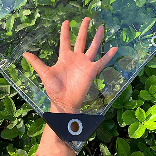 Lona Transparente con Ojales 420 g/m² Lona de Protección PVC Toldo Reforzado Resistente a Desgarros Lona de Muebles de jardín Resistente al Polvo(0.6x3.4m)