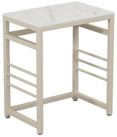 OWOHYG Meuble de Rangement pour Robot aspirateur, étagère pour aspirateur Robot, Petite Table d'appoint pour Salle de Bain, Support Multifonction pour Aquarium, Blanc cassé, 70 x 40 cm