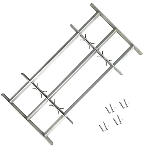 Générique Grille réglable de sécurité de fenêtres et 3 Barres 1000-1500mm,Quincaillerie, Matériaux de Construction, Fenêtres, Argent (Poids 7.4KG)