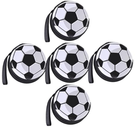 FUNOMOCYA 5 Stück Fußball Party Deko Fußball Fest Deko mit Fußballboxen für Snacks und Münzgeldbörse Schlüsselanhänger aus Blech Tragbar und Multifunktional