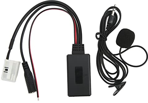 Klanata Bluetooth Aux-In-Adapterkabel mit Mikrofon, passend für Mercedes W169 W245 W203 W209 X164 W164 W251 W221 R230, 12-poliger kabelloser Audioempfänger für Audio 20 30 50 APS Comand