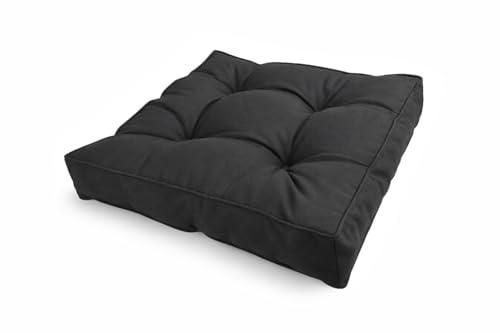 POKAR Stuhlkissen Sitzkissen 40x40x10 cm | Wasserabweisendes Loungekissen | Sitzpolster für Gartenstuhl und Rattanmöbel | Outdoor Sitzauflage Gartenmöbel | Öko Tex Zertifiziert Made in EU | Anthrazit