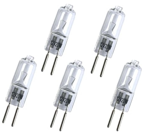 ShuoHui 5pcs GY6.35 Halogen Bulb 10W/20W/35W/50W 12V Dimmable G6.35 T4 JC Type Capsule Bulb GY6.35 Landscape Light for Under Cabinet Warm White 2700K (20, Watts)