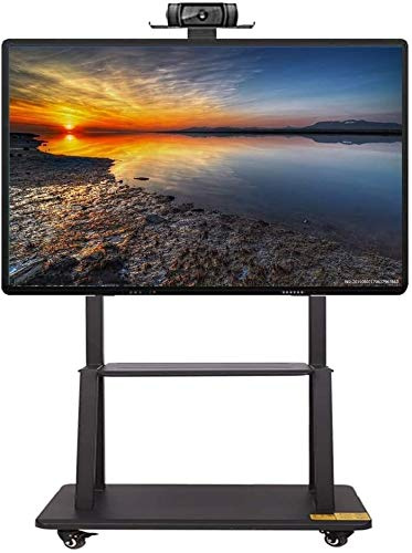 Support TV Portable Chariot TV Robuste sur roulettes avec Rangement - Support TV réglable en Hauteur pour écran Plat LCD LED Plasma 32-70 Pouces