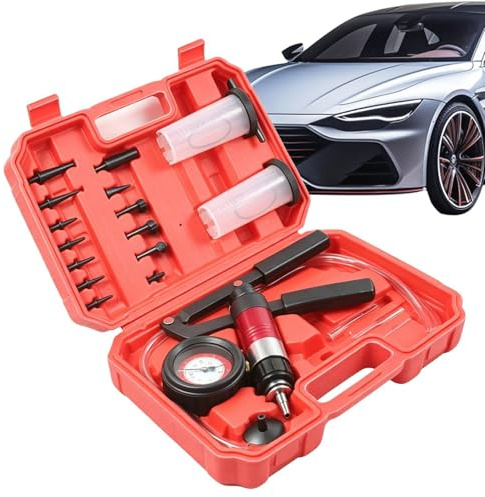 Bomba de vacío manual Herramientas para Motocicleta con Manómetro | Purga de Frenos de Coche Probador de Vacío Extracción y Llenado Líquido Frenos En Motocicletas y Camiones Mantenimiento
