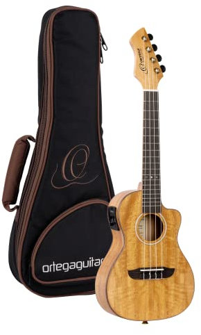 Ortega Guitars Konzert Ukulele Elektro-Akustisch – Horizon Series – Inklusive Gigbag – Mango, Natur (RUMG-CE)