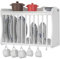 SoBuy® FRG275-W Porte-assiettes murale Meuble de rangement d'assiettes mural - Avec étagère supérieure et 6 crochets inférieurs – Blanc