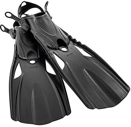 Intex 55635 – Große Supersportflossen, latexfrei, schwarz, 41–45 EU