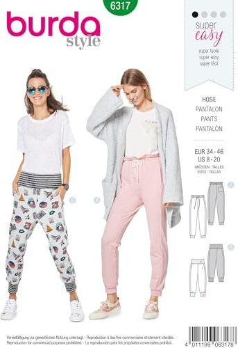 burda Schnittmuster Damen Jogginghosen 6317 Gr. 34-46