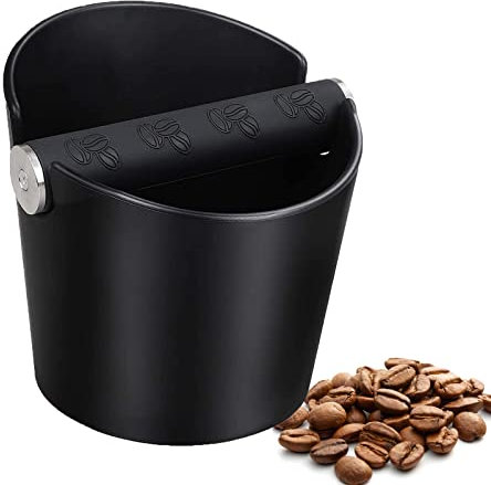 Abklopfbehälter für Siebträger, Espresso Abklopfbehälter Knock Box für Kaffeesatz mit Abnehmbarer Geräuschabsorbierender Schlagstange, Kaffeesatz Abschlagbehälter für dein Kaffee Zubehör
