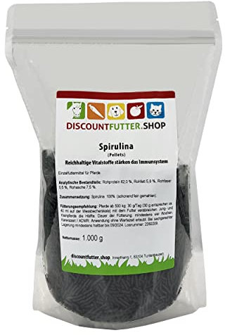 discountfutter.shop - Spirulina (1 kg - Pellet) -Die Poweralge - Vitalität und Jede Menge Kraft für die Pferde.
