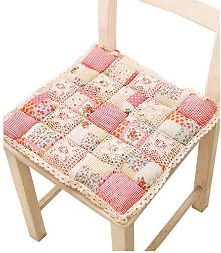 Hwydo 2 Stück Sitzkissen, Baumwolle, Blumenmuster, französisches Landhausstil 40 x 40 cm Rose