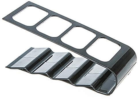 dragonaur Kreativer hohler Acryltisch Caddy 4 Fächer TV Fernbedienung Handy Ständer Halter Make-up Pinsel Aufbewahrung Organizer Rack schwarz