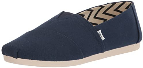 TOMS Alpargata de algodón reciclado, Mocasines Planos Hombre, Azul (Azul Marino), 44 EU